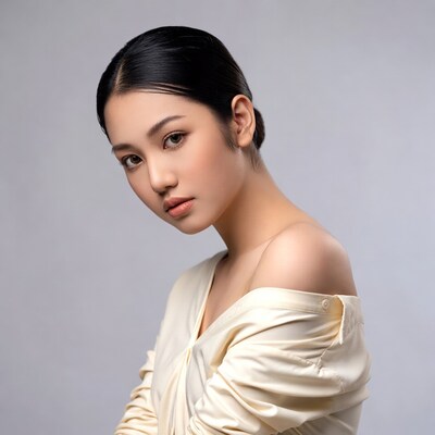 Asian woman in off-shoulder top