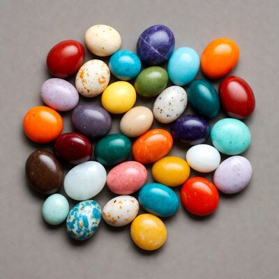 Colorful Assortment of Candy Eggs