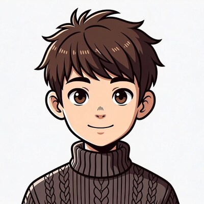 Anime boy in turtleneck sweater