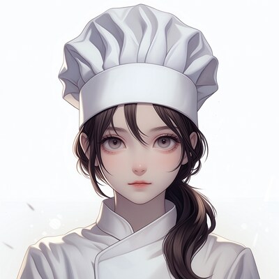 Anime girl in chef uniform
