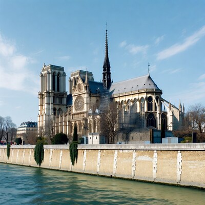Notre Dame Cathedral along Seine River