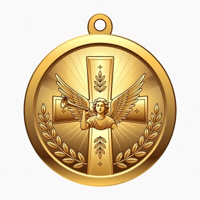 Golden Angel Trumpet Pendant Illustration