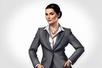 Woman in gray business suit