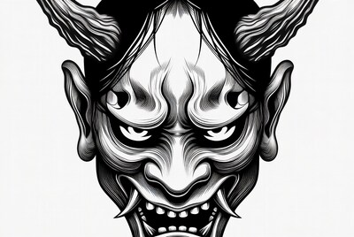 Hannya Mask Illustration