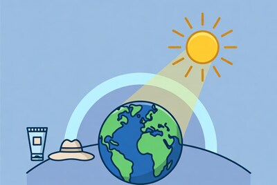 Earth with Sunscreen and Hat