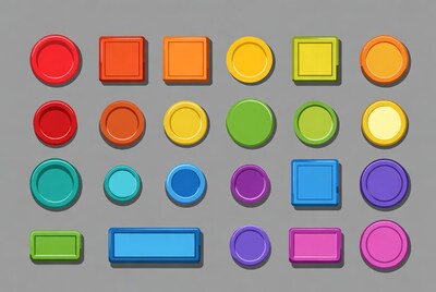 Colorful Circles and Squares Illustration