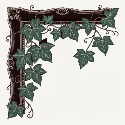 Ornate Ivy Frame Illustration