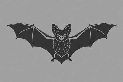 Cartoon bat with spread wings
