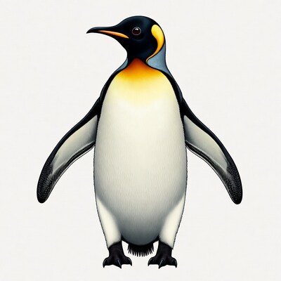 Emperor Penguin on White Background