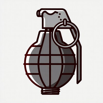 Cartoon Hand Grenade Illustration