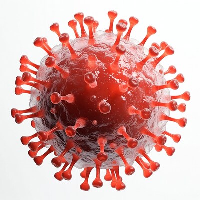 Red Coronavirus 3D Render