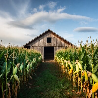 Barn in Cornfield Path