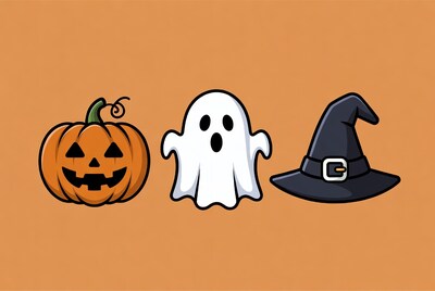 Halloween Pumpkin Ghost Witch Hat