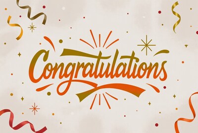 Congratulations Text with Confetti
