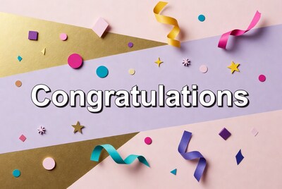 Congratulations Text with Colorful Confetti