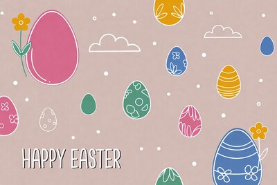 Happy Easter Colorful Eggs Illustration