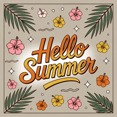 Hello Summer Tropical Illustration
