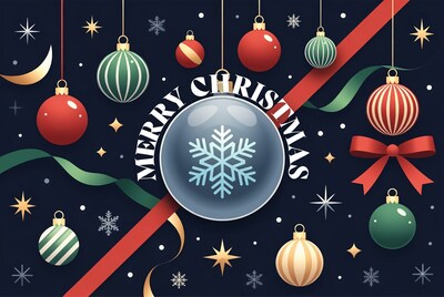 Merry Christmas with Snowflake Ornament