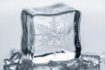 Ice cube with snowflake