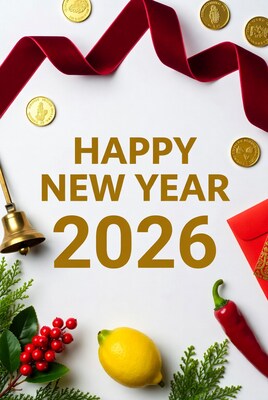Happy New Year 2026 Flat Lay