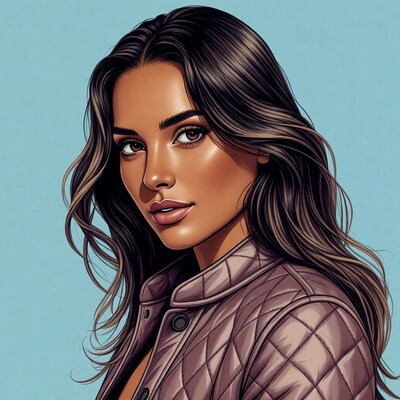 Beautiful woman in quilted jacket