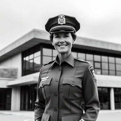 Female police officer in uniform