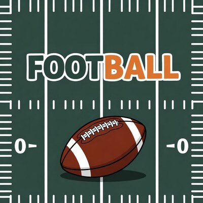 Football on Green Field Illustration