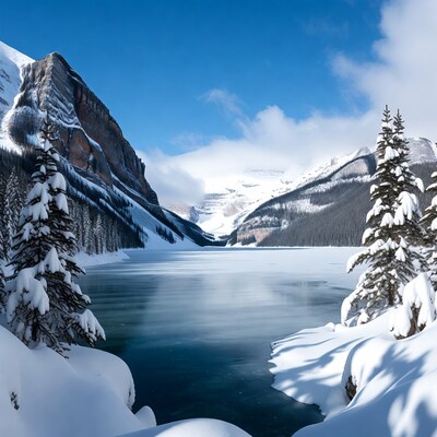Moraine Lake Winter Landscape