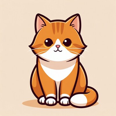 Cute orange tabby cat illustration