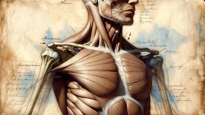 Detailed Anatomical Male Torso Illustration