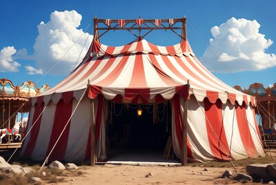 Red White Striped Circus Tent Entrance