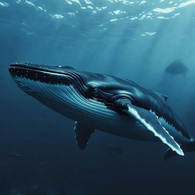 Humpback whale swimming underwater