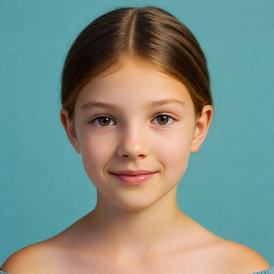 Smiling girl with brown hair
