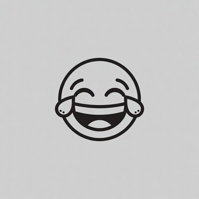 Black line laughing emoji