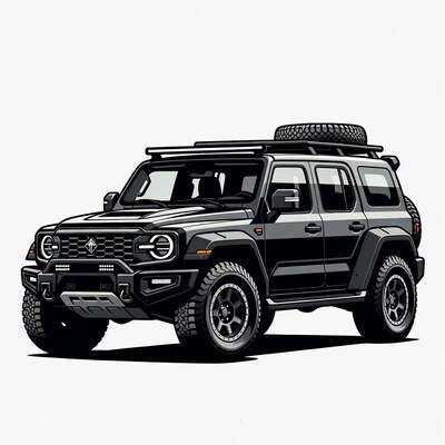 Black Off-Road SUV Illustration