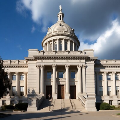 Neoclassical State Capitol Building with Dome