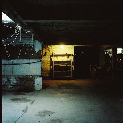 Abandoned Warehouse with Yellow Light