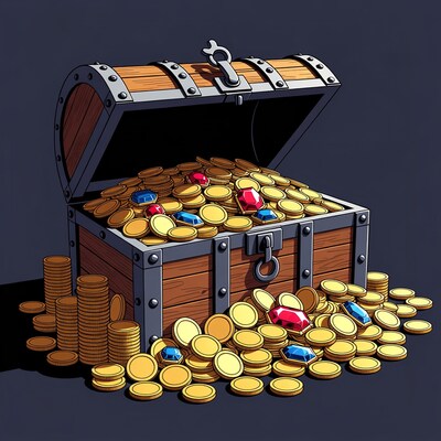 Open Treasure Chest with Gold Coins