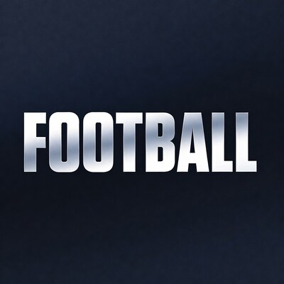 Shiny FOOTBALL Text on Dark Background