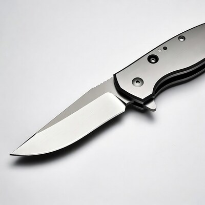 Open Silver Folding Knife