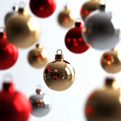 Shiny Gold Christmas Ornament with Bokeh Balls
