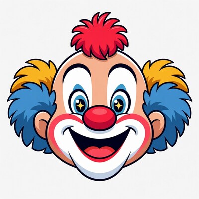 Cartoon Clown Face Smiling