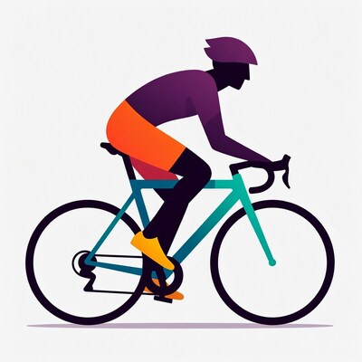 Black man cycling on road bike