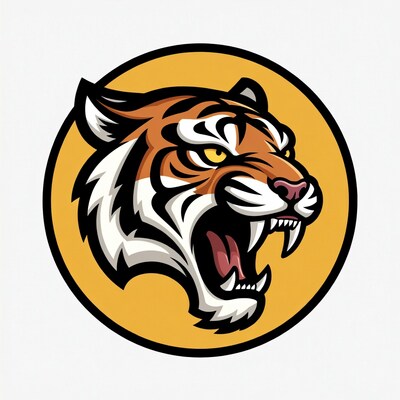 Roaring tiger head illustration
