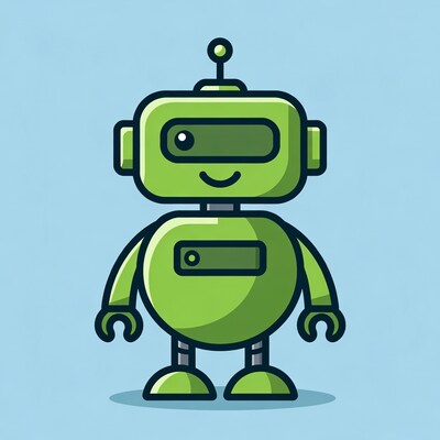 Cute green robot illustration