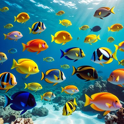 Colorful Tropical Fish Swimming Underwater