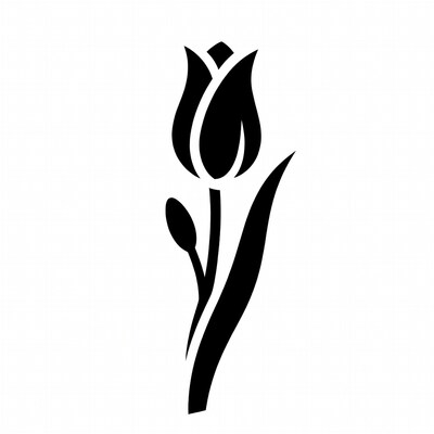 Black Tulip Flower Icon