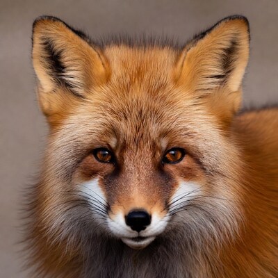 Close-up red fox face