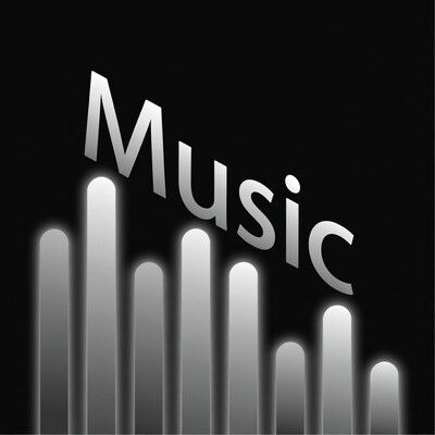 Music Text with Sound Wave Bars