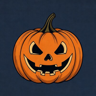 Jack-o'-lantern on dark background